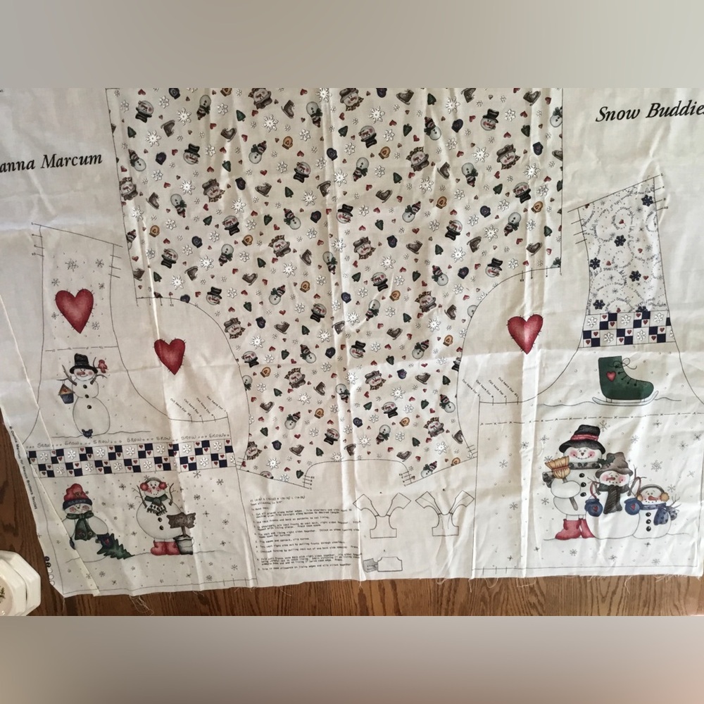 Vintage Vest Snowman Panel Pattern, Snow Buddies, Granny core